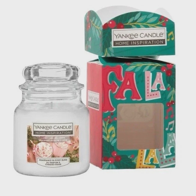 Yankee Festive Candle Candy Cane Milkshake Small Jar