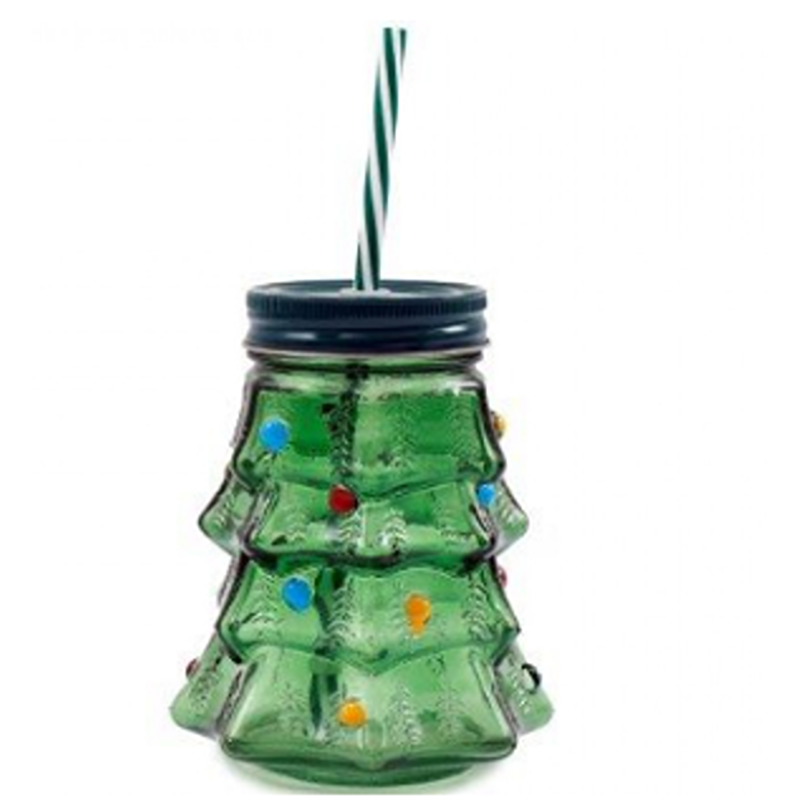 500ml Xmas Tree Glass Bottle